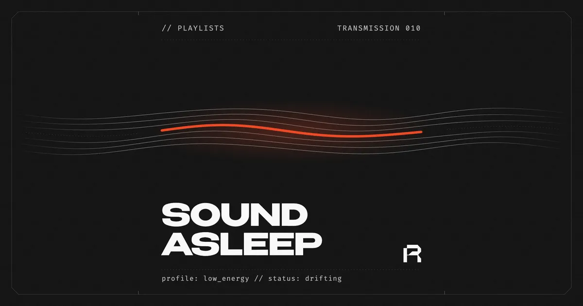 Resomix Journal cover: a flat, glowing orange line with seven evenly spaced points on a dark background, titled "Sound asleep."